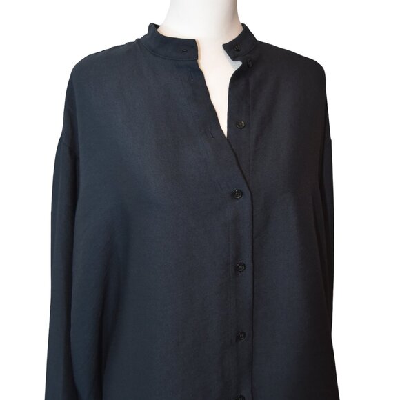Zara Oversized Asym Hem Shirt Wide Cuffling Cuffs Modern Minimal Capsule XS - Picture 5 of 10